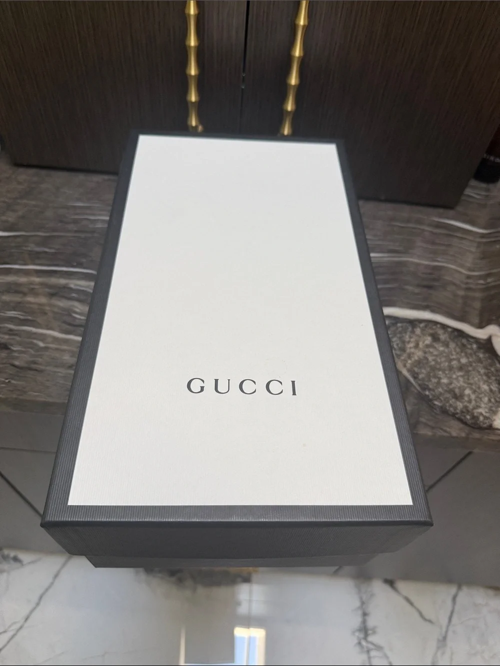 Gucci Black and White Shoe Luxury Box w Logo on the top
